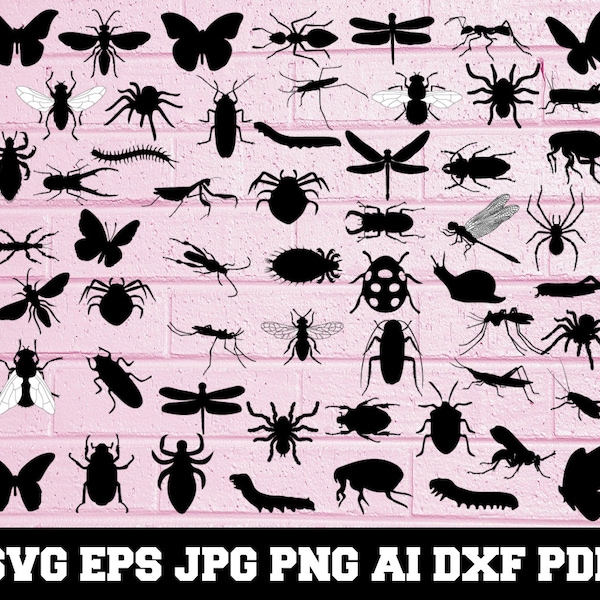 Insect SVG - Insect  Silhouette - SVG Cut Files - Insect Bundle SVG - Insect Clipart - Insect Cut File - Insect Vector - Instant Download