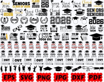 Abschluss-SVG | Abschluss-SVG 2026 | Absolventen-SVG | Jahrgang 2026 SVG | Senior-SVG | Schneidedatei für Cricut & Silhouette | SVG, EPS, DXF, PNG, JPG