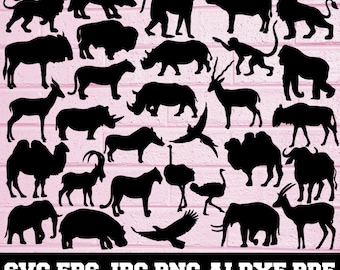 African Animal SVG - African Animal Silhouette - Animal Bundle SVG - African Animal Clipart - SVG Cut Files - Animal Svg - Instant Download