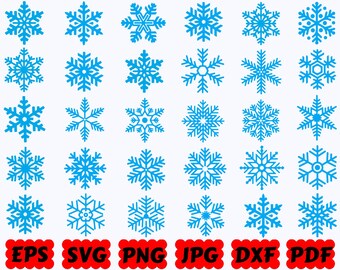 Snowflake SVG | Christmas Snowflake SVG Bundle for Cricut and Silhouette | Winter Snow Cut Files | Commercial Use | Holiday Decor Designs