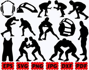 Wrestling Silhouette | Wrestling SVG | Sport SVG | Cut Files for Cricut & Silhouette | Svg Eps Dxf Png Jpg Pdf | Commercial Use