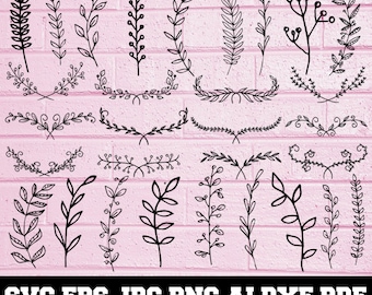Branches SVG - Branches Silhouette - SVG Cut Files - Branches  Bundle SVG- Branches  Clipart- Branches Cut File- Leaf Svg- Instant Download