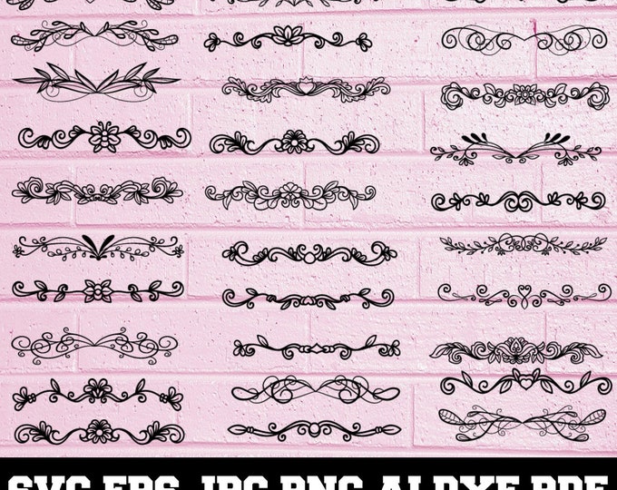 Divider Svg Clipart - Text Divider Vector Decoration Element Digital ...
