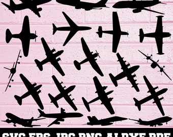 Plane SVG - Airplane SVG - Plane Silhouette- SVG Cut Files- Plane Bundle Svg- Plane Clipart- Plane Cut File- Plane Vector- Instant Download