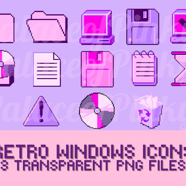 Retro Windows Icons Clip Art Images | Twitch Assets | Cute Clipart | Planner Digital Download | Pop Culture | Gift For Geek