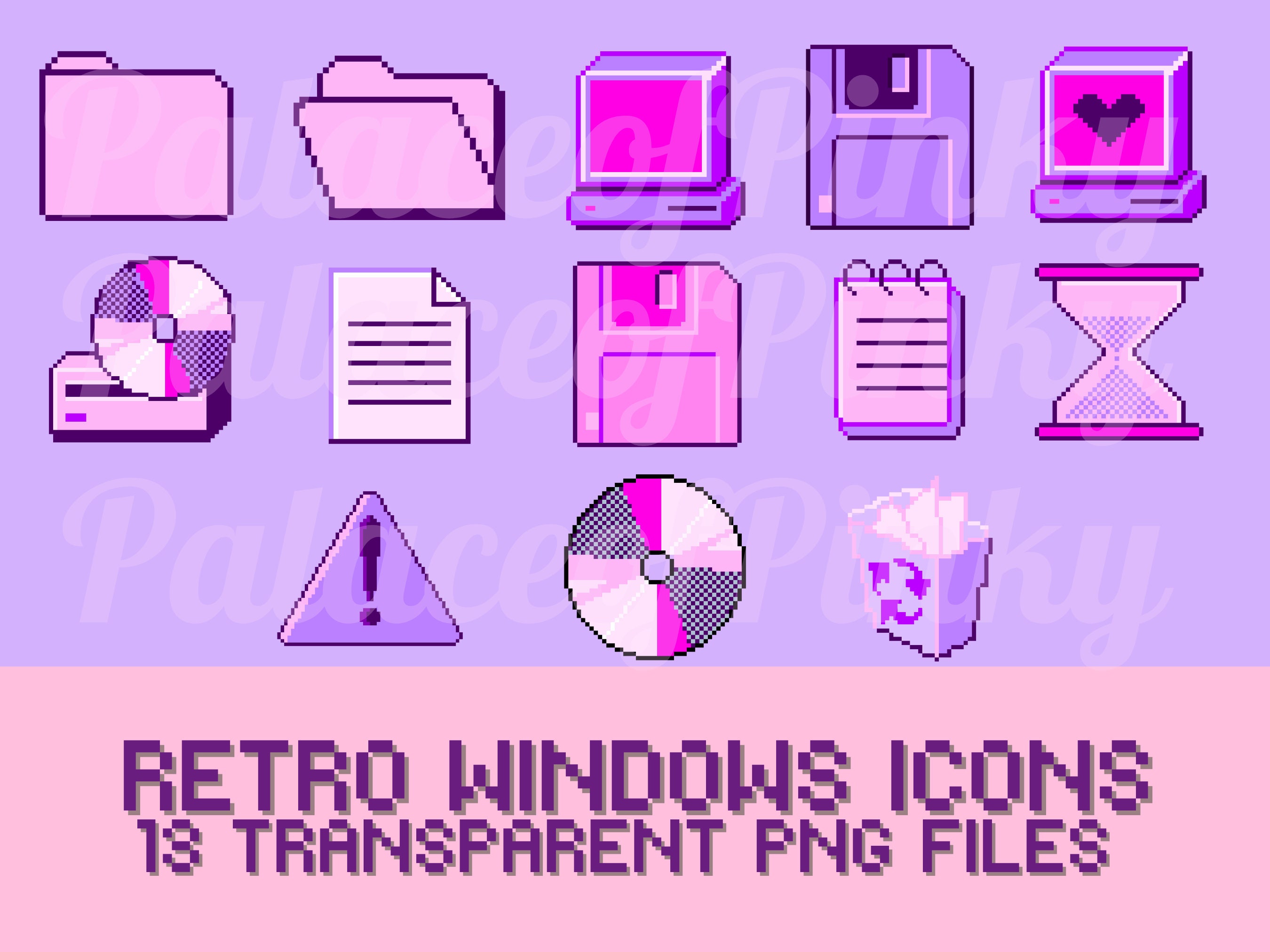 Retro Windows Icons Clip Art Images | Twitch Assets | Cute Clipart | Planner Digital Download | Pop Culture | Gift For Geek