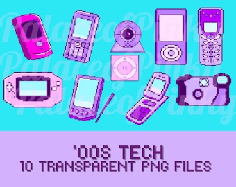 Tech Pixel Clip Art Bundle Images | Twitch Assets | Pop Culture | Planner | Digital Download | Retro