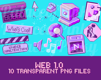 Retro Clipart Web 1.0 | Vaporwave Icons | Twitch Assets | Clip Art Retro | Planner Digital Download | Pop Culture Images