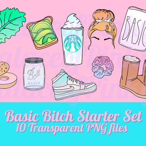 Basic Schlampe Clip Art Bilder | Twitch-Assets | Niedliche Clipart | Planer Digital Download | Popkultur