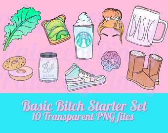 Basic Bitch Clip Art Images | Twitch Assets | Cute Clipart | Planner Digital Download | Pop Culture