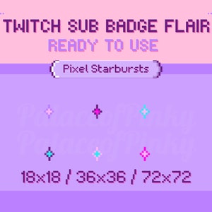 Twitch Badge Flair | Cute Pixel Star 8-bit Sub Badge Flair | Subscriber Badge | Loyalty Badge | Twitch Streamer
