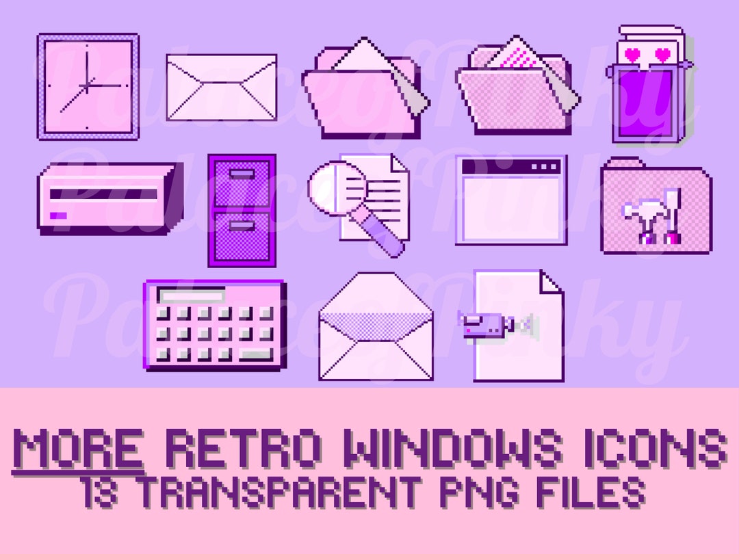 Retro Windows Icons Clip Art Bundle Images | Twitch Assets | Cute ...