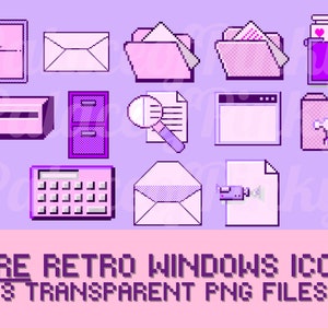 Retro Windows-pictogrammen Clip Art-bundelafbeeldingen | Twitch-items | Leuke clipart | Digitale planner downloaden | Popcultuur