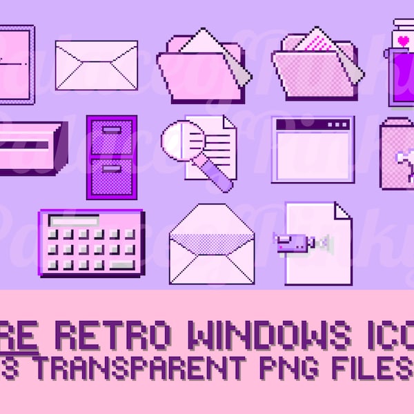 Retro Windows Icons Clip Art Bundle Images | Twitch Assets | Cute Clipart | Planner Digital Download | Pop Culture