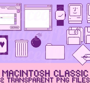 Imagens de clip art clássicas do Macintosh retrô | Ativos Twitch | Clipart retrô | Ícones do Mac | Download Digital | Cultura Pop | Presente para geek