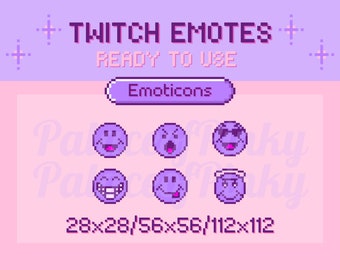 Pixel Style Twitch Emote | Twitch Icons 8 bit | AIM Emoticon | Emoji for Twitch Stream Channel | Cute Emotes for Twitch | Retro Style Emotes