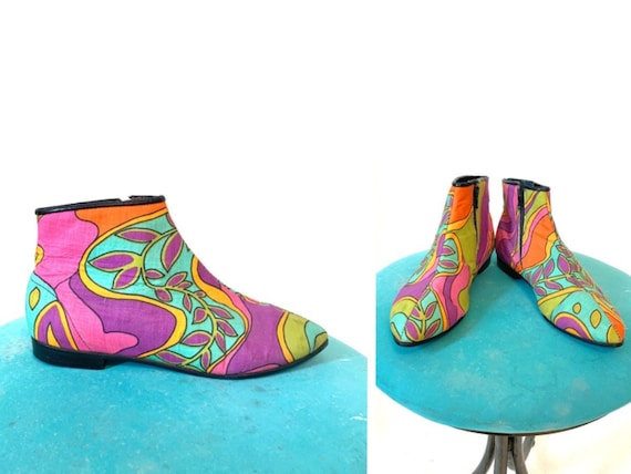 Vintage 60’s Mod Psychedelic Paisley Go-Go Ankle B