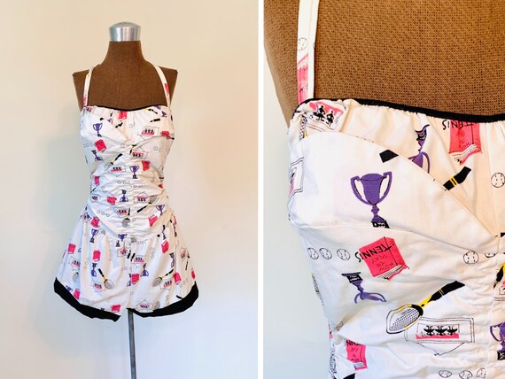 Vintage 50’s/60’s Tennis Novelty Print Shelf Bust