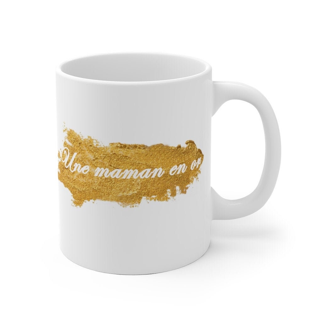 Mug Céramique Personnalisé Maman en Or, Idée Cadeau, Fête Des Mères, Anniversaires, Surprise