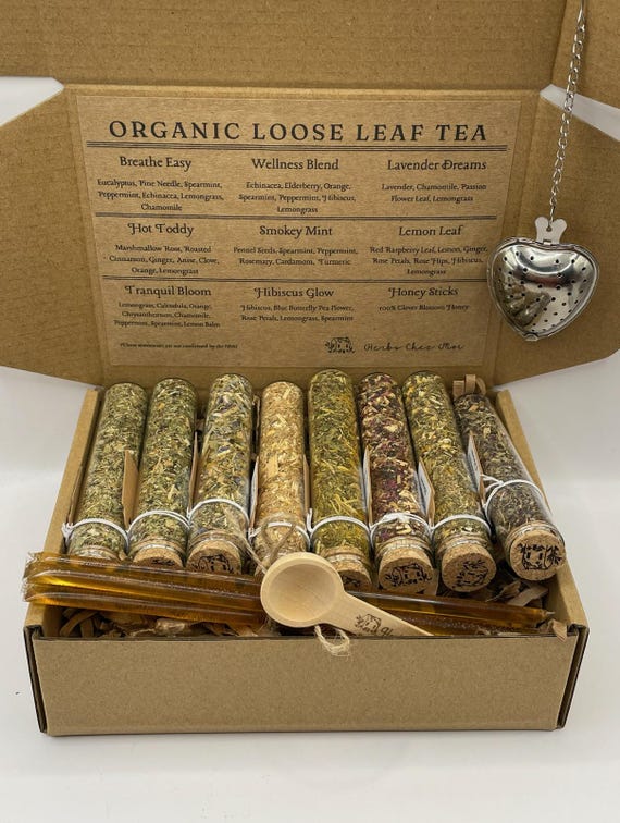 Organic Herbal Tea Sampler Gift Set: Loose Leaf Artisan Blends