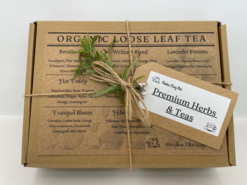 Organic Herbal Tea Sampler Gift Set: Loose Leaf Artisan Blends image 2