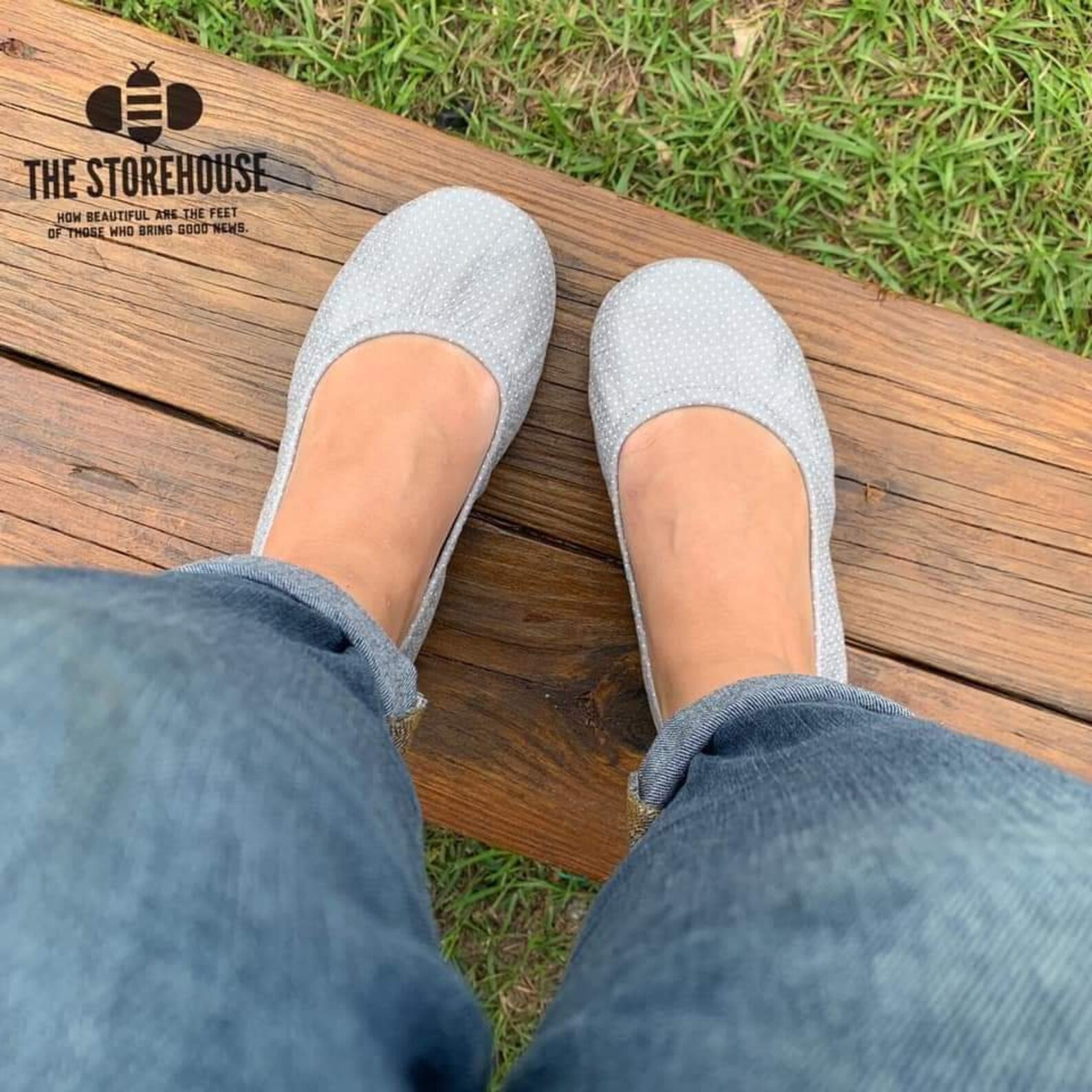 Storehouse Flats Shoes Gray Dots Size 11 Etsy