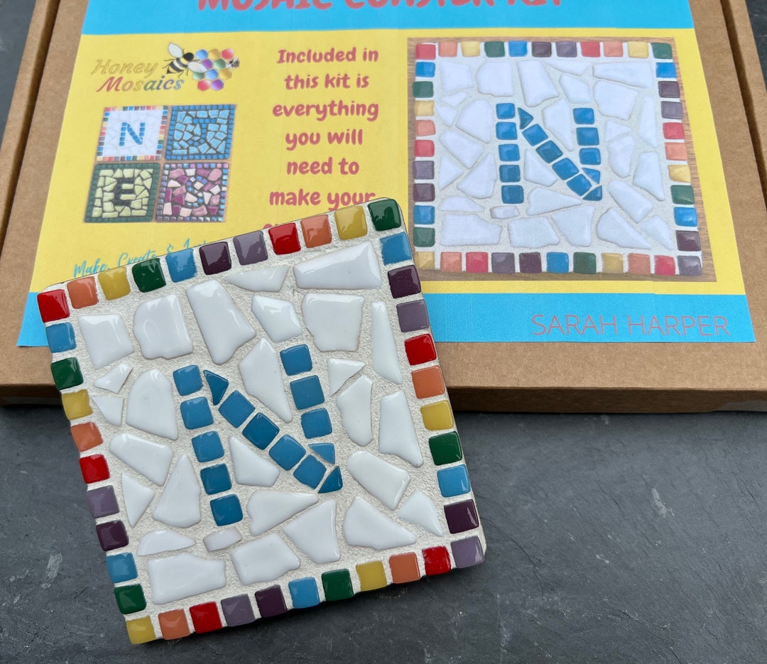 Personalised Mosaic Coaster Craft Kit Rainbow Etsy