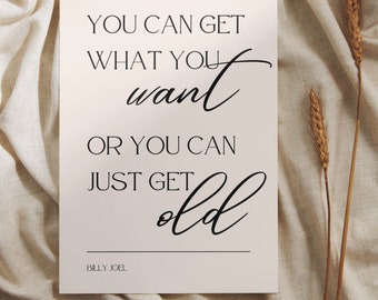 Billy Joel-affischkonst | Billy Joel-texter | Billy Joel-heminredning | Konsttryck | Digital nedladdning | Inspirerande affisch | Wien