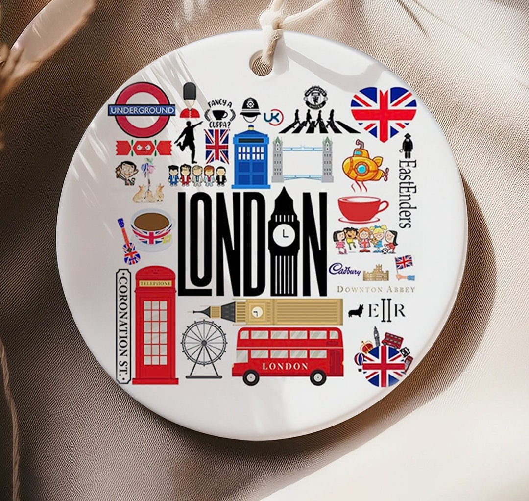 London City Ornament, England Christmas Ornament, British Ornament