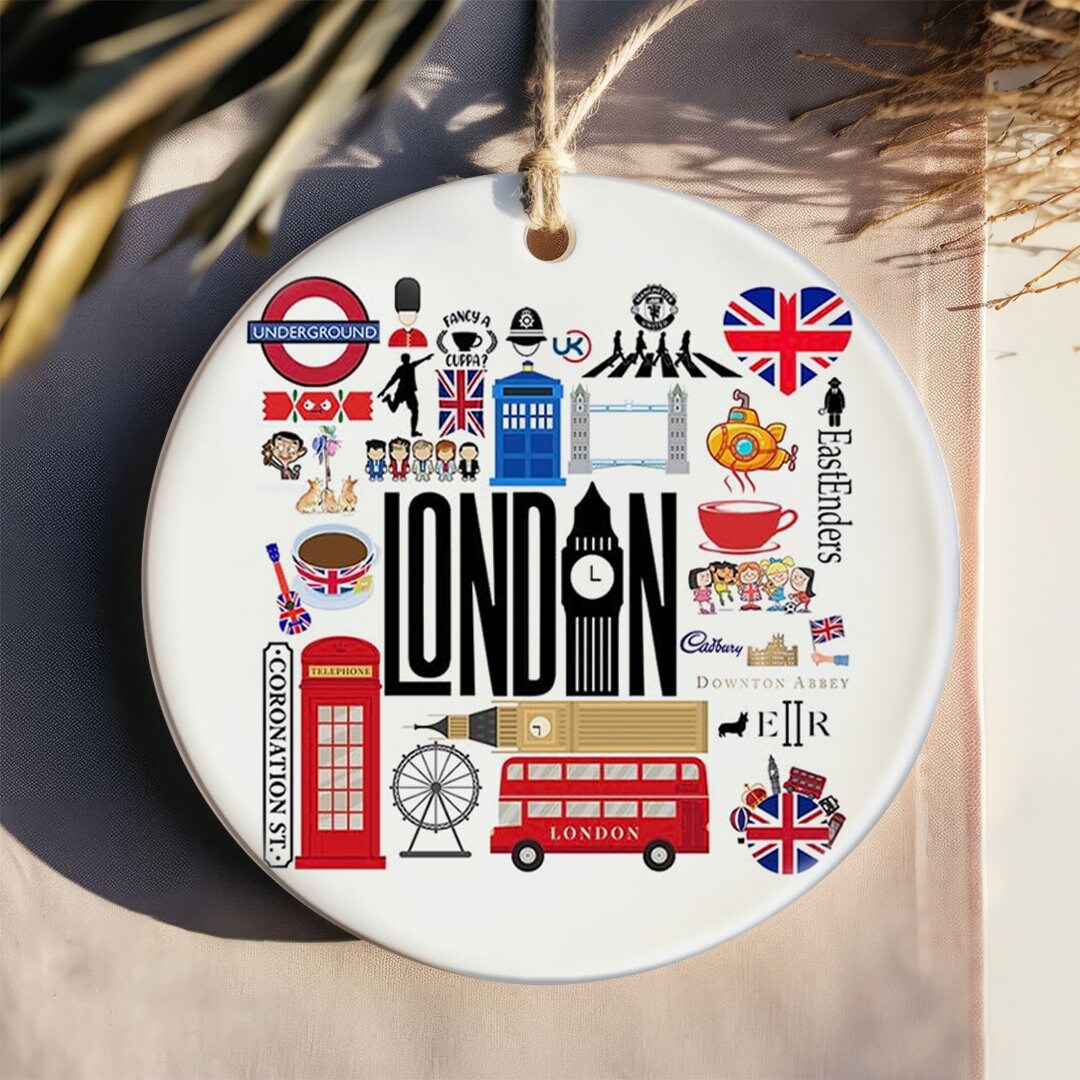 London City Ornament, England Christmas Ornament, British Ornament