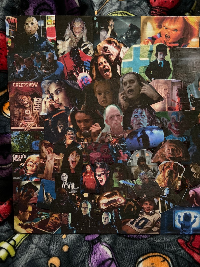 Horror Movie Collage Canvas 1970s1980s Etsy