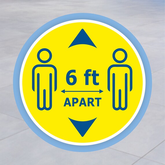 Floor Signs 10X Social Distancing Self Adhesive Stickers Keep 6 Feets Distance 