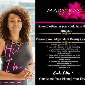 Mary Kay-briefkaart – bewerkbare digitale download | Leuke en aanpasbare marketingbriefkaart voor je Mary Kay-bedrijf