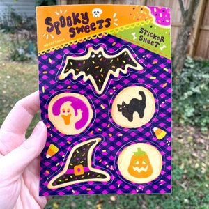 Spooky Sweets Autumn Sticker Sheet | Waterproof Halloween Cookie Stickers