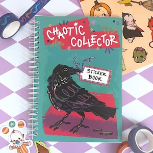 Chaotic Collector Sticker Book | Reusable 50 Page A5 Sticker Release Book for Stickers, Decals, and Washi Tape