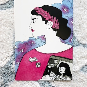 Suffering Sappho | Xena Warrior Princess XWP Watercolor Lesbian Sapphic Pride WLW 5 x 7 Print