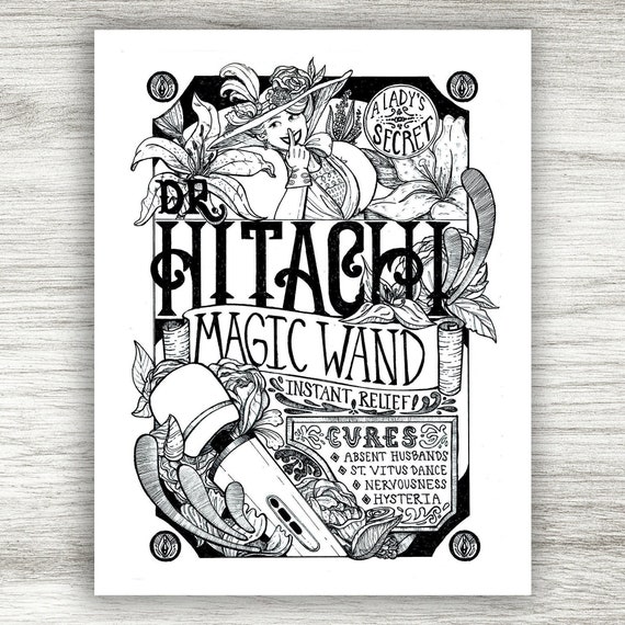 Dr. Hitachi's Magic Wand | Humorous Hand-lettered Ink Art Wall Print,  Victorian Hitachi Sex Toy Parody Ad - Etsy