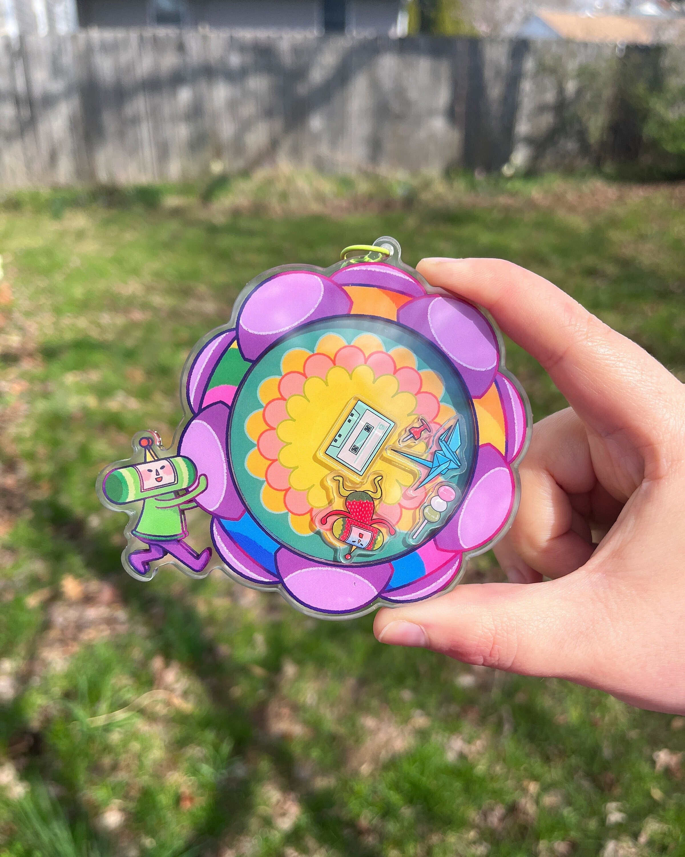 Rolling Prince Shaker Charm | Big Colorful 4 Inch Acrylic Keychain