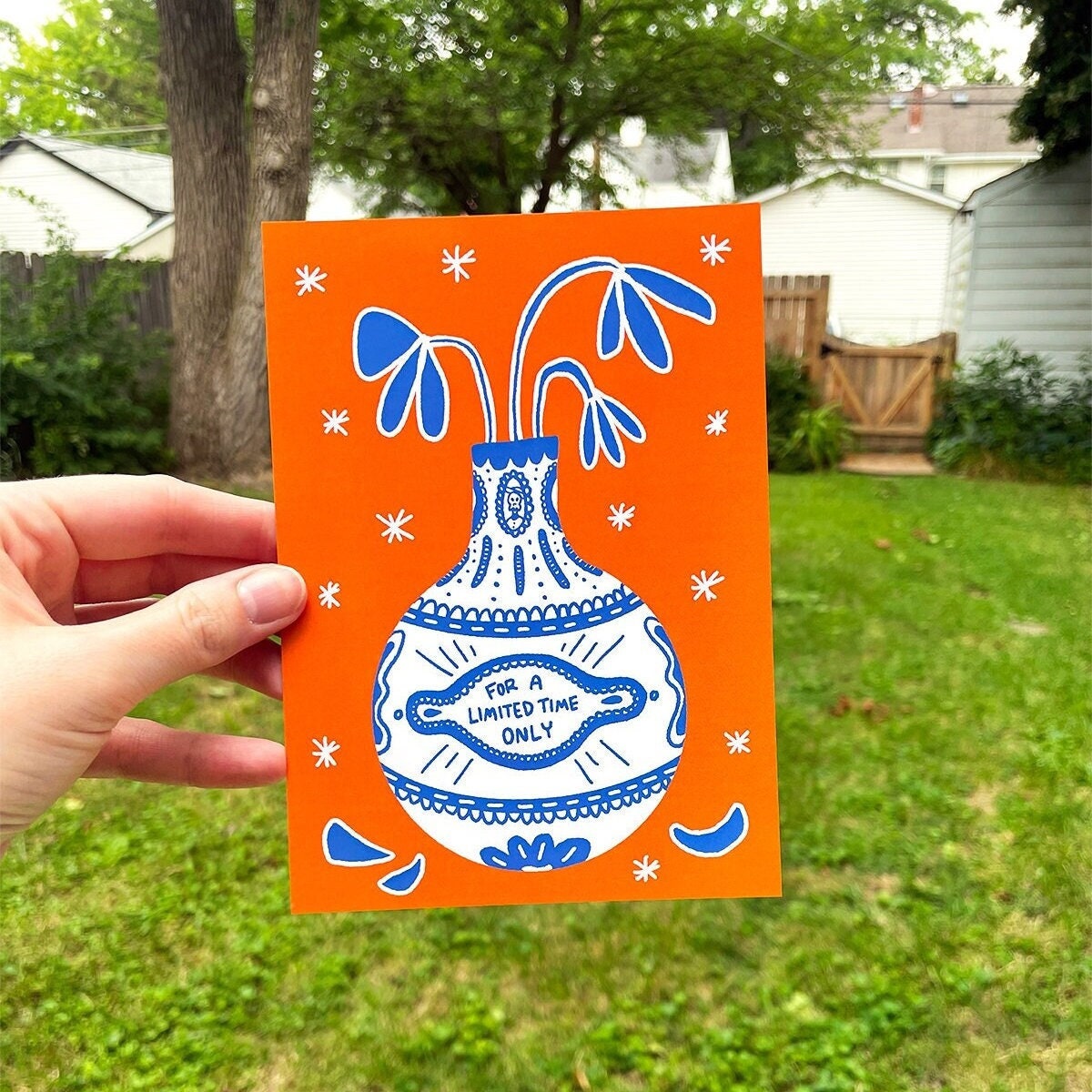 期間限定 | 風変わりな花の瞬間 森のイラストアート ミニ 5x7 プリント