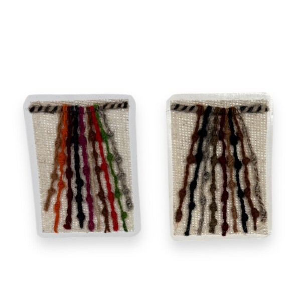 Inca's Quipus - Authentic art for home decor -3.5x2.5"- handmade in alpaca wool - with magnet - Wall Hanging Wall Art