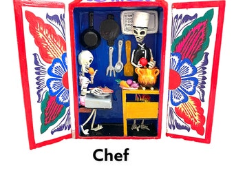 Mexican retablo - Day Of the Dead 7” Tall - holiday decor