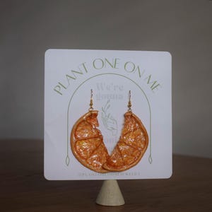 Earrings Fruit Orange Earrings Real Fruit Earrings Dangle Drop Earrings Gift for Friend Personal Gift for Spring Food Earrings Handmade