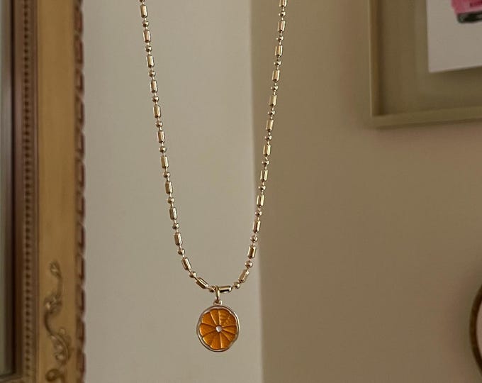 Orange slice necklace