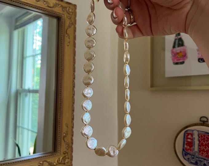 Circle pearl beaded necklace