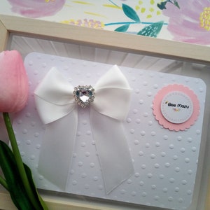 Christening bow, flower girl white bow, wedding white clip, Baptism hair clip, crystal white bow, bridal hair bow, bridesmaid bow clip