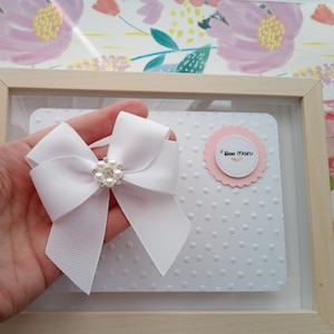 Christening bow, flower girl white bow, wedding white clip, Baptism hair clip, pearl white bow, bridal hair bow, bridesmaid bow clip