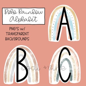 Alfabeto arcoiris boho