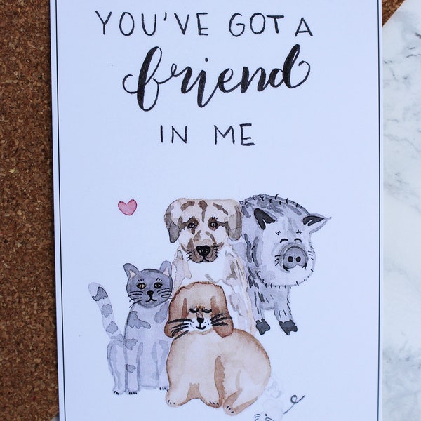 Spendenpostkarte Tierheim „Youve got a friend in me“, A6, Print