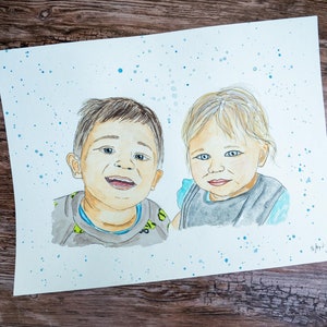 Portrait watercolor, 30 x 40 cm