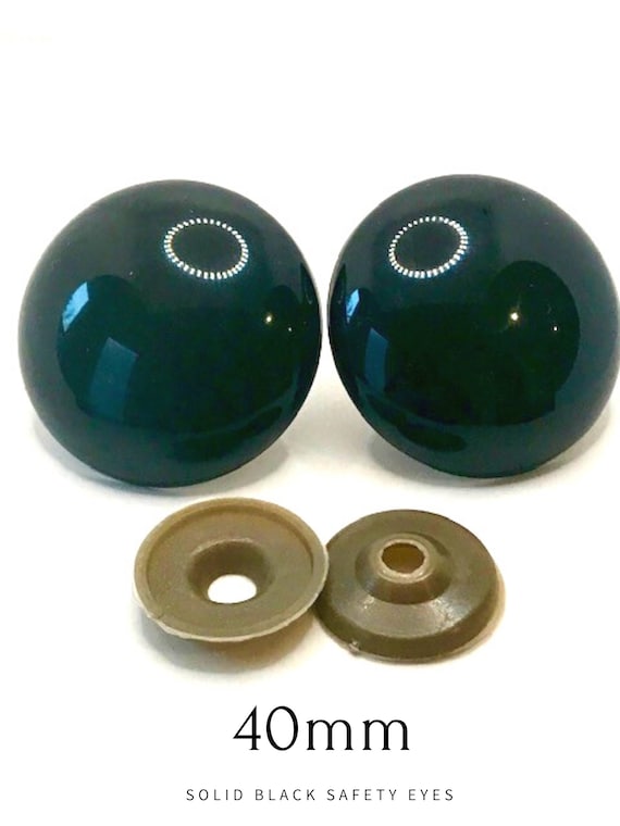 40mm Safety Eyes Extra Large Solid Black Round Craft Eyes With